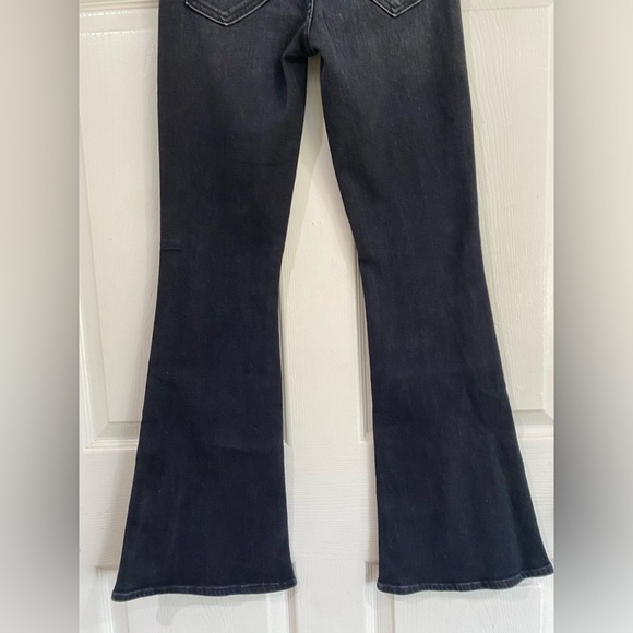 Mother The Weekender Fray Jeans In Deep End Dark Gray Wash Size 24 Flare - Picture 2 of 14